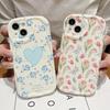 Милый силиконовый чехол для Infinix Smart 7 8 Xiaomi Redmi Note 12 11 Pro Vivo V27 V25 V29 Oppo A78 A58 A38 Funda Love Heart Flowers Cover Мягкий бампер из ТПУ