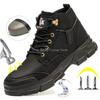 Ботинки мужские противоискровые со стальным носком и высоким верхом, рабочие защитные ботинки для мужчин, промышленная рабочая обувь, зимние ботинки из микрокожи