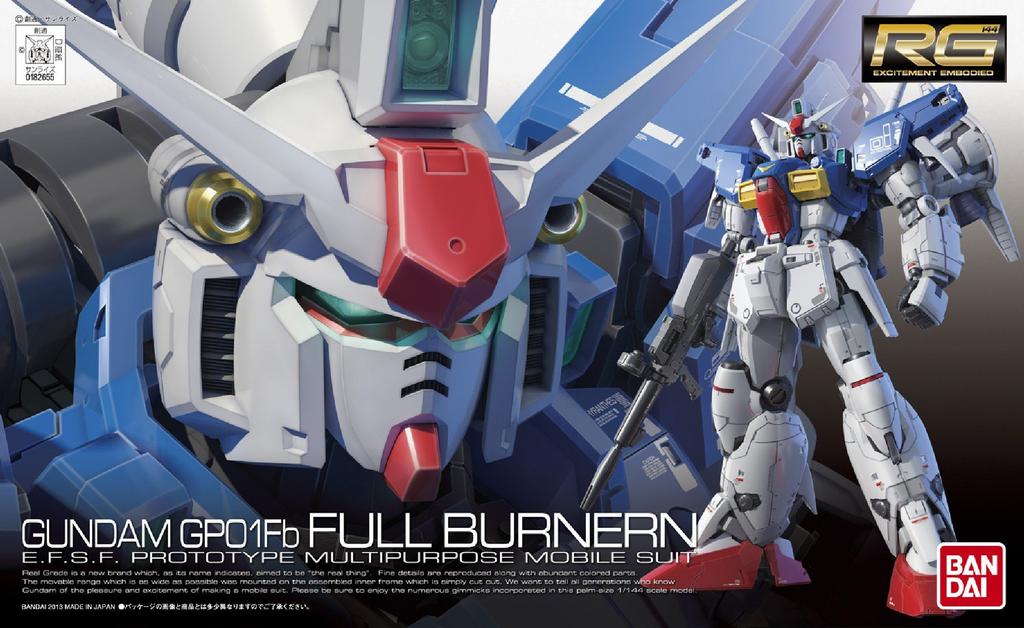 RG Mobile Suit Gundam 0083 STARDUST MEMORY Fb Gundam Prototype 1 Full Burnian Scale Plastic Model RX-78GP01 No. 1/144 Color-coded