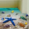 Съемная 3D наклейка на стену Пляж Море, 60x90см, Водонепроницаемые наклейки на пол Морская звезда, Наклейки на стену для детской комнаты, Декор для детской