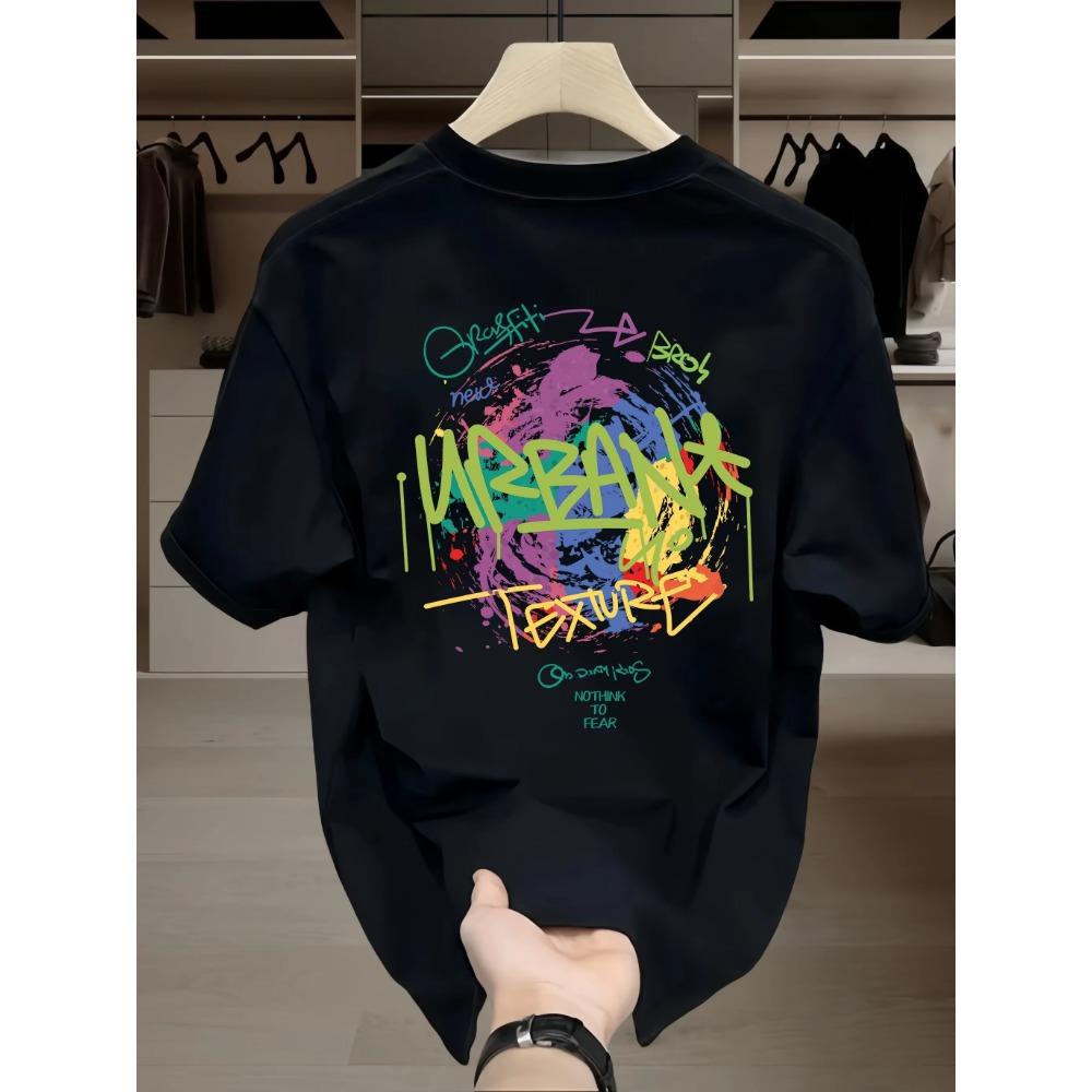 Летняя мода, тяжелая ретро мужская футболка с английскими буквами из 100% хлопка с принтом и круглым вырезом, высококачественная повседневная уличная футболка для фитнеса