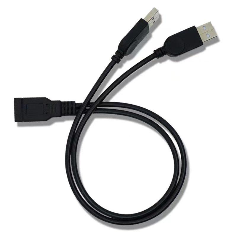 Разветвитель USB-кабеля Передача данных Шнур питания 30 см USB 2.0 Двойной female-male Штекер Провод Конвертер Зарядка Удлинительная линия