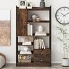 Bookcase, 6 Shelf Bookcase with Doors And Drawers Floor To Ceiling Bookcase, Industrial Bookcase, Steel Shelf,