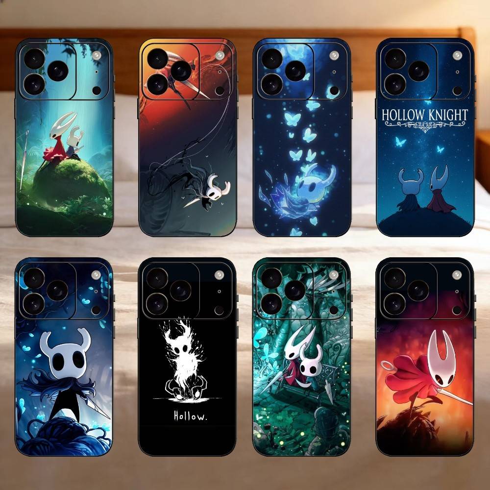 Чехол для телефона H-Hollow K-Knight для iPhone 17,16,15,14,13,12,11 Plus,Pro Max,SE4 Мягкий силиконовый черный чехол
