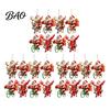 Creative Festive Home Ornaments 8/16/24/32Pcs 2D Flat Christmas Wooden Ornaments, Santa Claus Riding Bicycle Hanging Rustic Tree Supplies Decor,