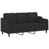Maison Exclusive - Canapé 3 places avec oreillers décoratifs noir 180 cm tissu