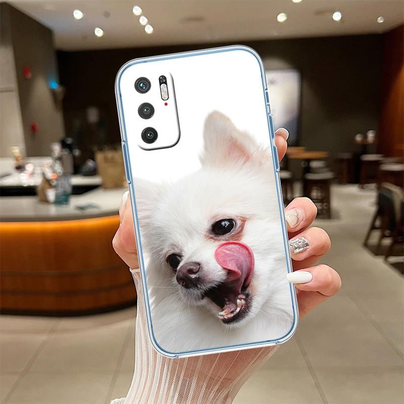 NH36 Pomeranian dog Transparent Phone Case for Samsung Galaxy A04 A04S A14 A23 A34 A54 M23 M33 M52 M53