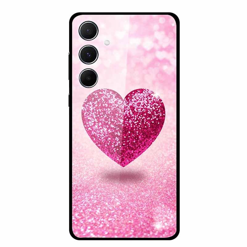 Tempered Glass Phone Case for Samsung A55 5G - Aesthetic Colorful Landscape Pattern