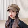 Woolen Beret Autumn and Winter Versatile Solid Color Newsboy Painter Hat Trendy Duck Tongue Octagonal Hat