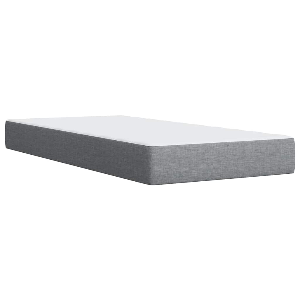Box Spring Bed with Mattress Light Grey 90 x 190 cm Fabric