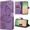 Protective Case - BOOLING - for Samsung Galaxy A56 5G - Shockproof - Synthetic Leather - Butterfly Pattern
