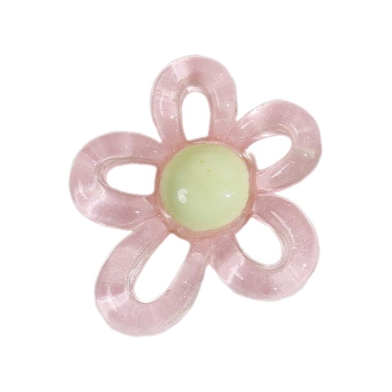 Разноцветные Полые Цветочные Изделия из Смолы Милые Пятилепестковые Цветочные Аксессуары Милая Заколка Чехлы для Телефона Украшения Брелок