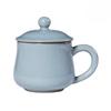 Longquan Celadon Office Cup Household Mug Ge Kiln Open Piece Tea Cup Ceramic Tea Cup Personal Water Cup with Lid
