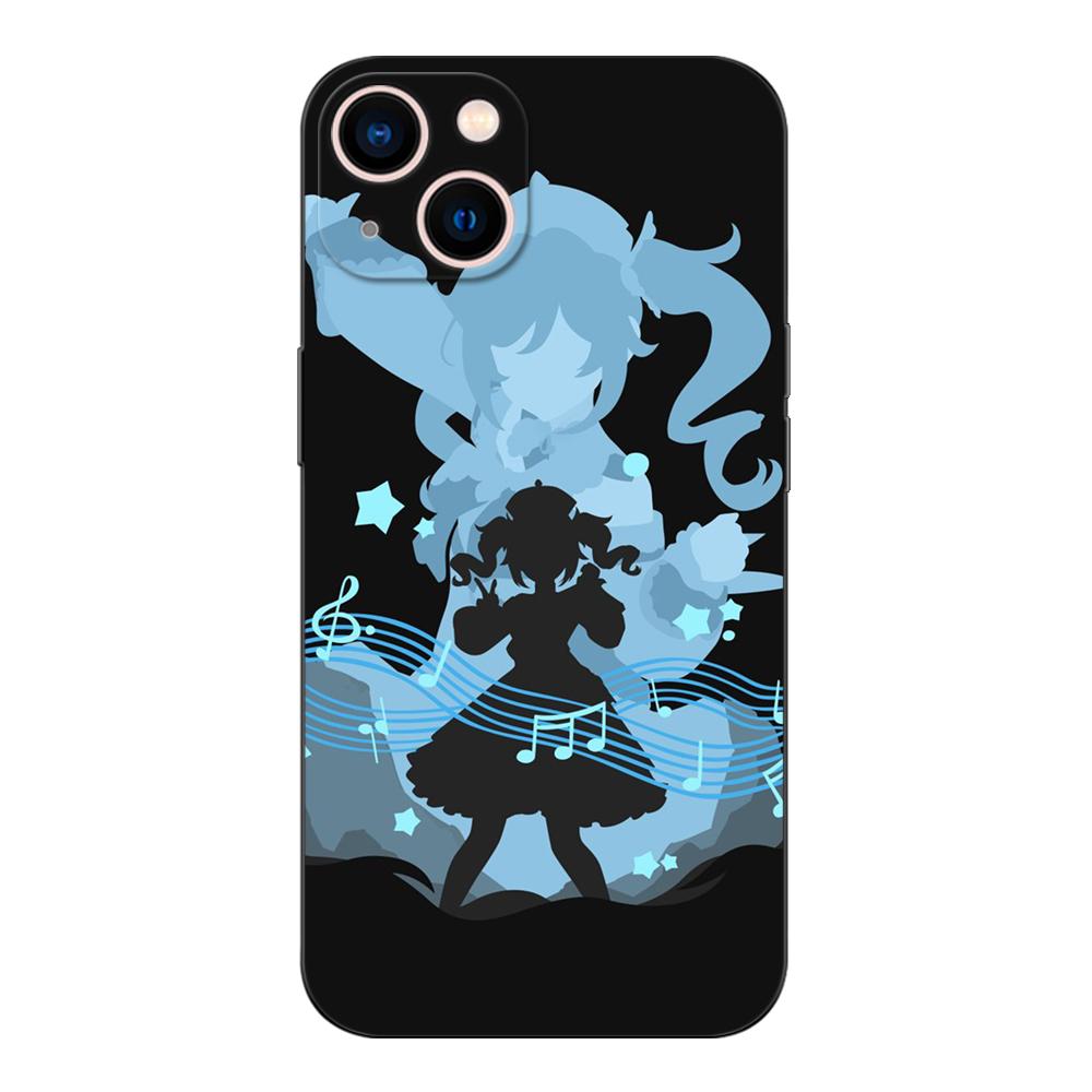 Черный чехол из ТПУ для iPhone 5 5S SE 2020 6 6S 7 8 plus x 10 XR XS 11 12 13 mini pro MAX задняя крышка Genshin Impact Anime