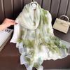 Elegant Women Hijab Shawls Luxury Wraps Long Thin Silk Scarf  Autumn