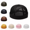 Brimless Docker Hat Summer Mesh No Brim Beanie Hat Adjustable Rolled Cuff Cap Casual Unisex Retro Street Outdoor Hip-Hop Sailor Stylish Skull Caps