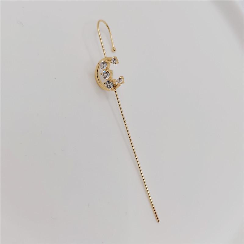 Модный пирсинг из циркония с клипсой для ушной раковины и диагональным дизайном ушной косточки для женщин