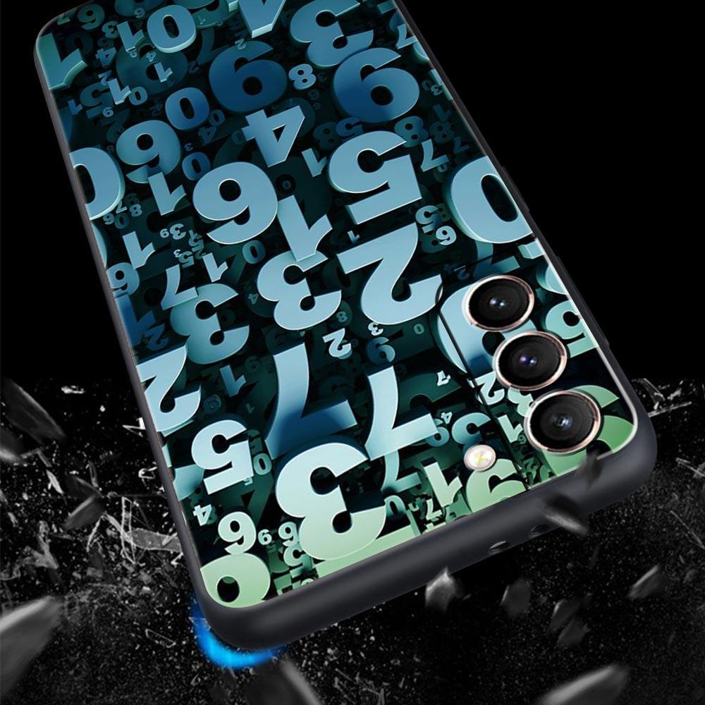 Чехол с узором из цифр для Samsung Galaxy S26 S25 S24 S23 S22 S20 S21 FE Ultra S25 Edge Plus 5G Мягкий ТПУ Чехол Fundas Capas
