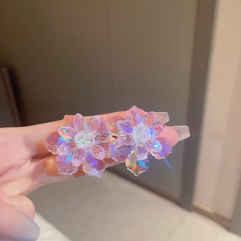 Богемные розовые серьги-кисточки с цветком из бисера и жемчуга