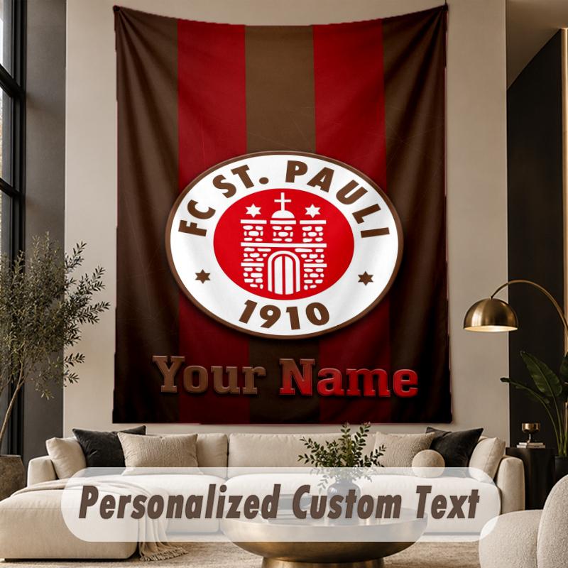Custom Text Tapestry FC St. Pauli Print Wall Tapestry Indoor Living Room Wall Decor