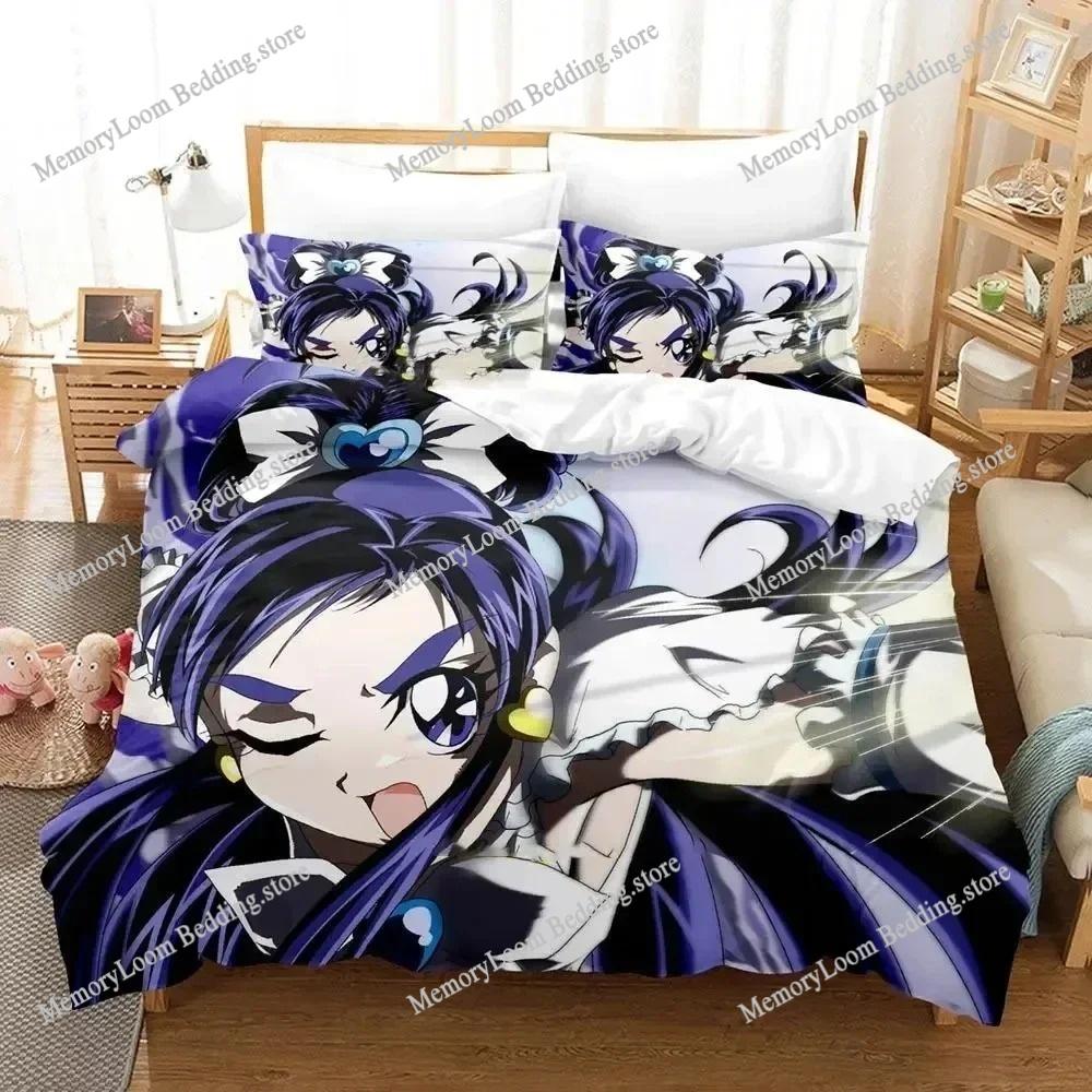 Постельное белье Pretty Cure Односпальное Двуспальное Полный Размер Queen King Размер Комплект Постельного Белья Для Взрослых Детей Спальни Пододеяльник Комплекты 3D Печать Аниме Комплект Простыней