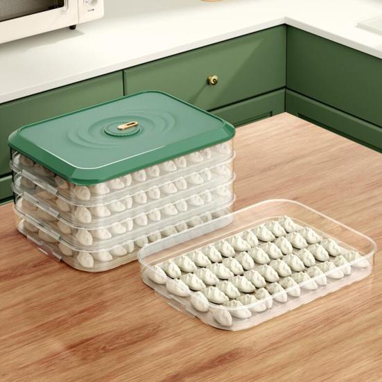 Dumpling Organizer Stackable Cold Retention PP Convenient Use Refrigerator Organizer Kitchen Supplies
