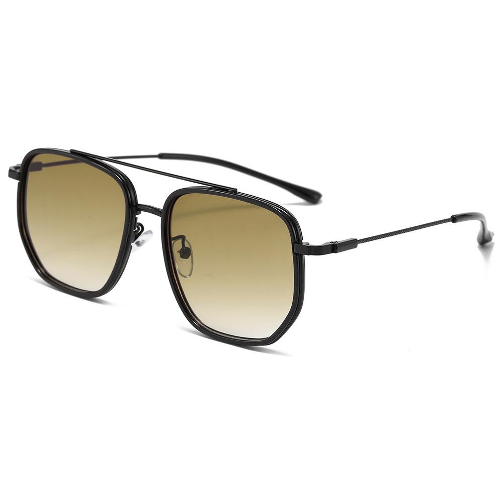 Large Frame Metal Sunglasses Anti-Blue Outdoor Glasses Square Retro Aviator Sunglasses