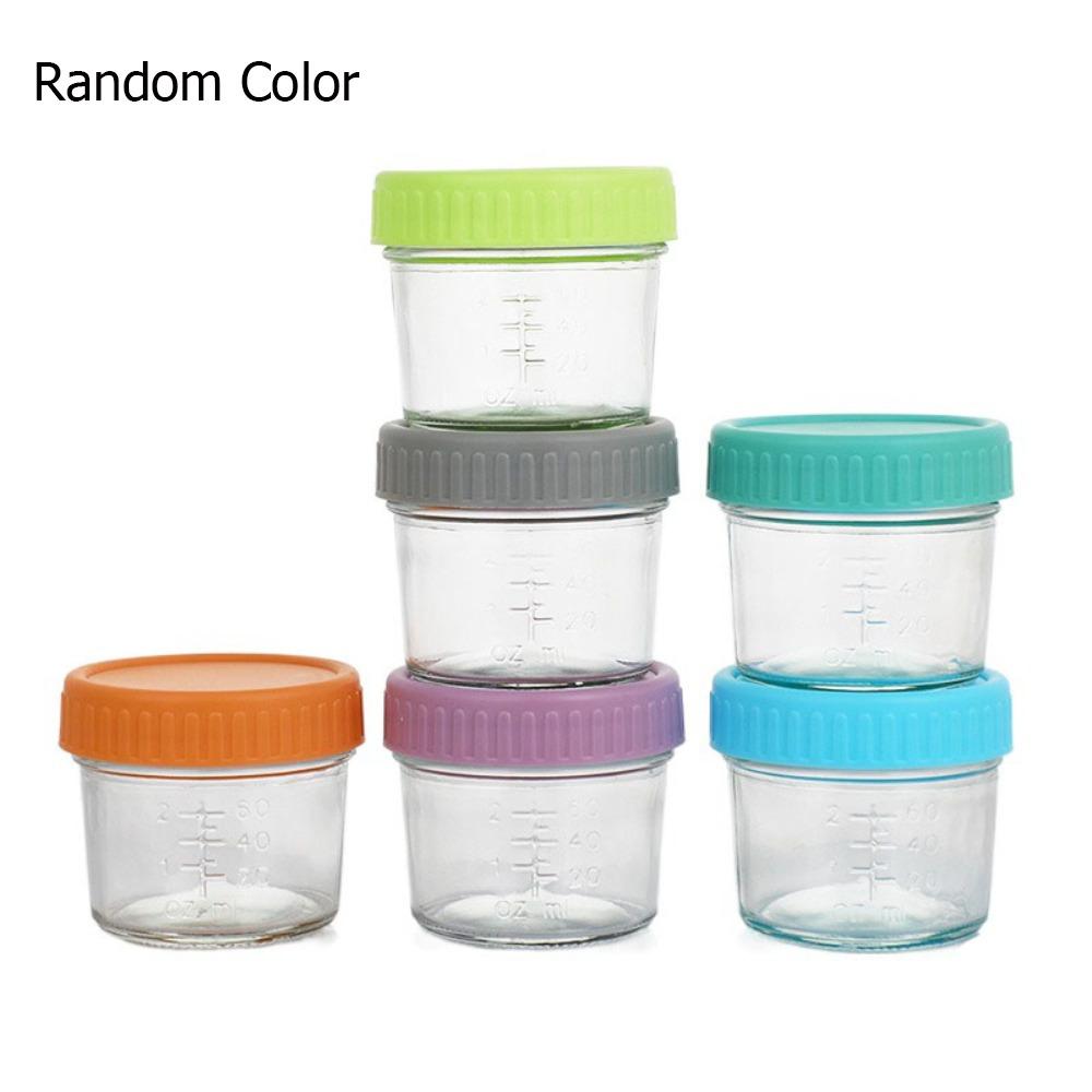 6pcs with Scale Dipping Sauce Cup Reusable Salad Dressing Container Mason Jar Baby Food Jar Honey
