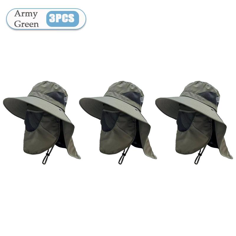 Summer Sun Hats UV Protection Outdoor Hunting Fishing Cap for Men Women Hiking Camping Visor Bucket Hat Neck Flap Fisherman Hat