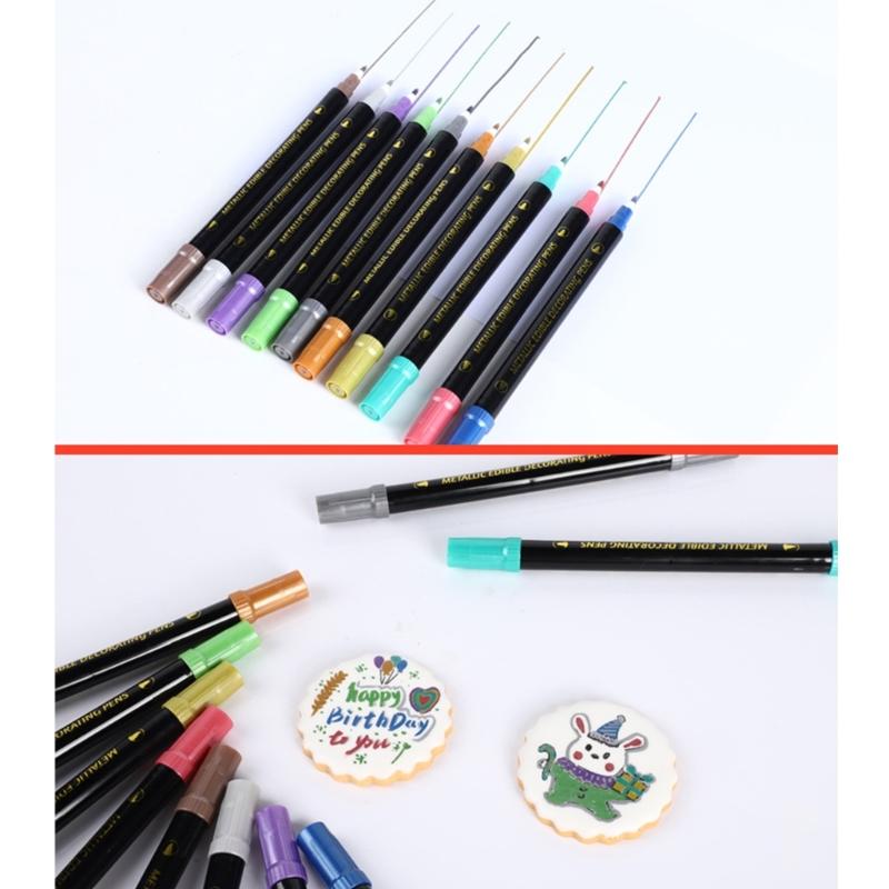 Пищевые маркеры Color Double Sided Edible Food Coloring Marker с тонким и толстым наконечником, пищевой маркер для DIY