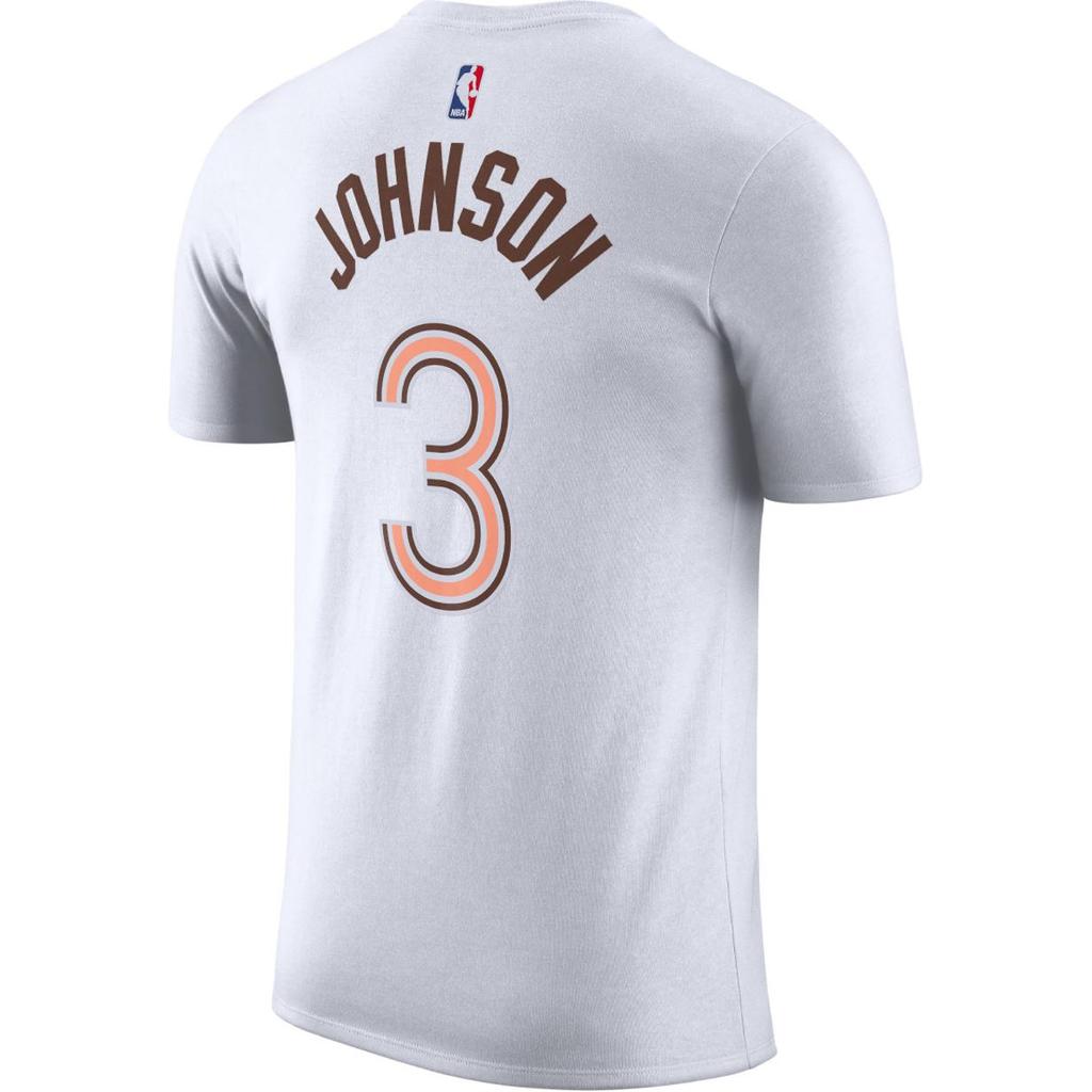 Nike Баскетбольная майка City Edition San Antonio Spurs Keldon Johnson с буквенным принтом и номером, мужская, с коротким рукавом, белая FN1237-101