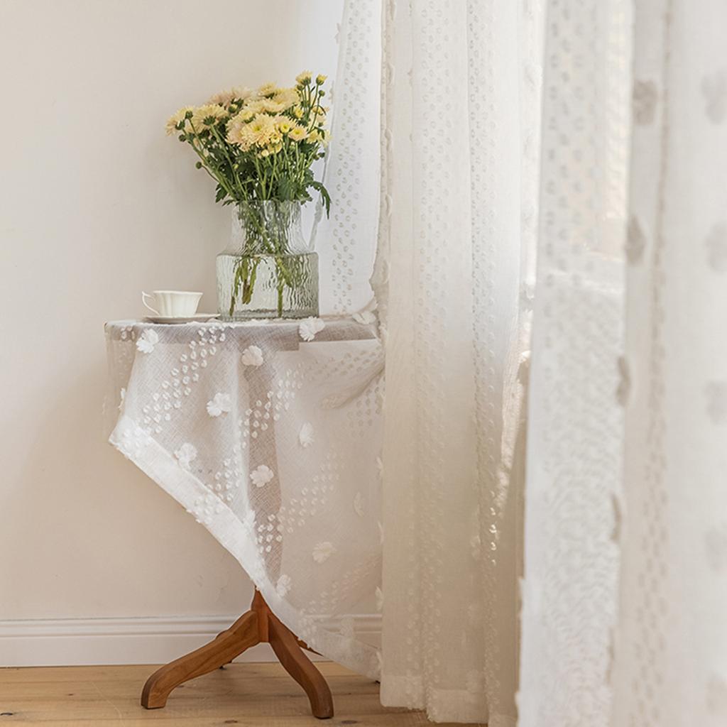 1 шт. Французский белый с пушистой пряжей Высокие световые шторы, Марлевые шторы для гостиной, спальни, Домашний декор Оконные экраны