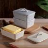 Anti-odor Butter Dish Rectangular Cheese Storage Box Simple Vintage Ceramic Butter Box  Bread