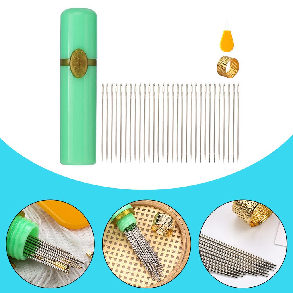 Игла с большим ушком Набор игл для ручного шитья Наперсток для шитья Игла для вышивания Игла для вязания пряжи для рукоделия