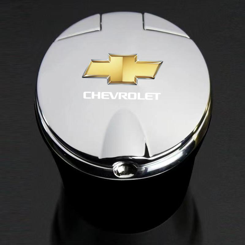 Car Ashtray with LED Light For Chevrolet SS Z71 RT Captiva Colorado Cruze Spark Malibu Trax Car Smokeless Cup Holder Car Sticker