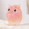 Natural Crystal Owl Ornament Handcrafted Resin Owl Figurine with Crystal Gravels Inside