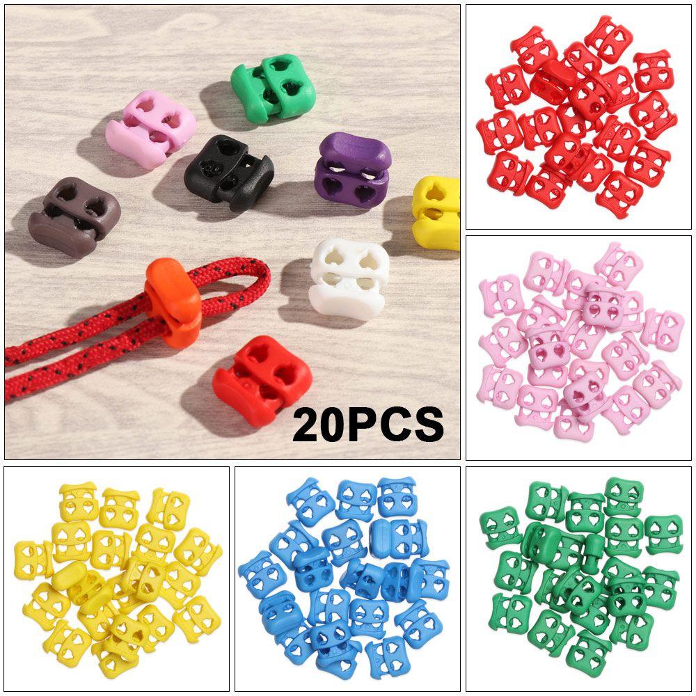 Multi-colors 4mm Bean Toggle Clip Apparel Shoelace Buckle Stopper Cord Lock Sportswear Accessories