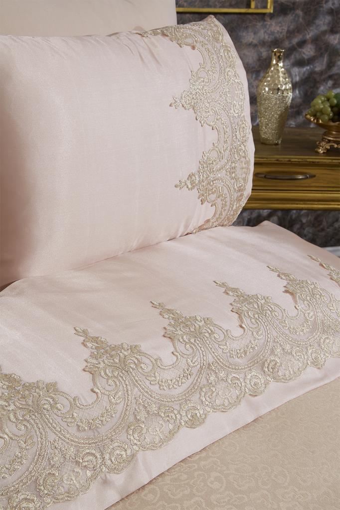 Комплект покрывала синель Diana 6шт, Покрывало 230х240, Простыня 230х240 Жаккардовая ткань, Полный размер, Двойной размер Бежевый