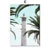 Nordic Landscape Palm Tree Beach Watchtower Wall Nature Art Posters Prints Pictures For Living Room Canvas Painting Home Decor