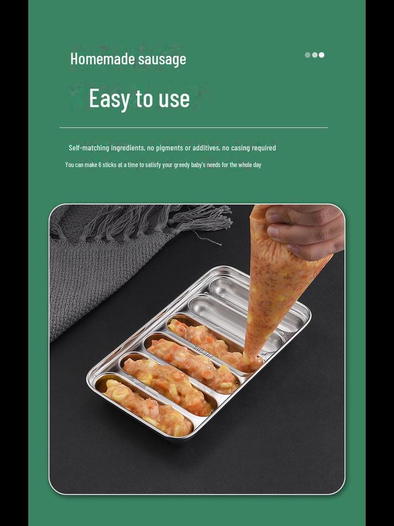 304 Stainless Steel Sausage Mold for Baby Food, Steamed Cake, and Kitchen Use