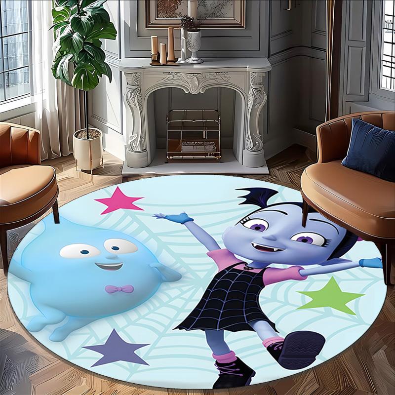1pc Vampirina1 Print Round Carpet Chair Round Carpet Suitable for Bedroom Living Room Home Decorative Carpet