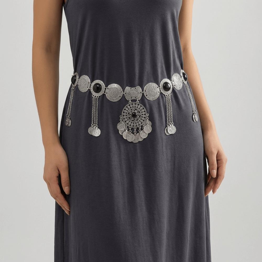 Pendant Tassel Belly Chain Metal Body Chain Fashion Ethnic Style Belt  Girls