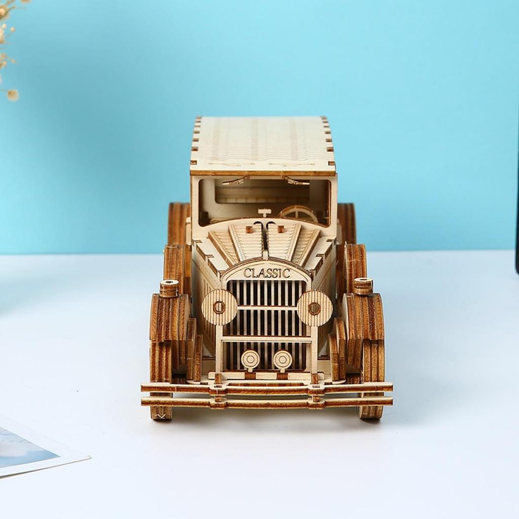 Hallisun 3D Wooden Assembled 3D Classic Vintage Moving Mechanical Vintage Home Ages Birthday Japanese Instruction Manual 187 pcs Puzzle, Puzzle, Car,