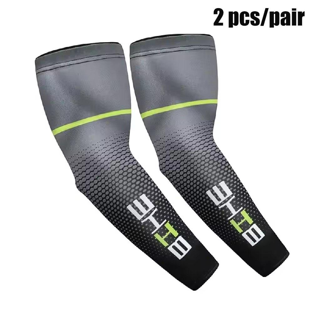 1 Pair Unisex Cycling Running Sports Sleeve Arm Cooling Sleeves UV Sun Protection Cuff Cover Protective Elastic Arm Sleeves