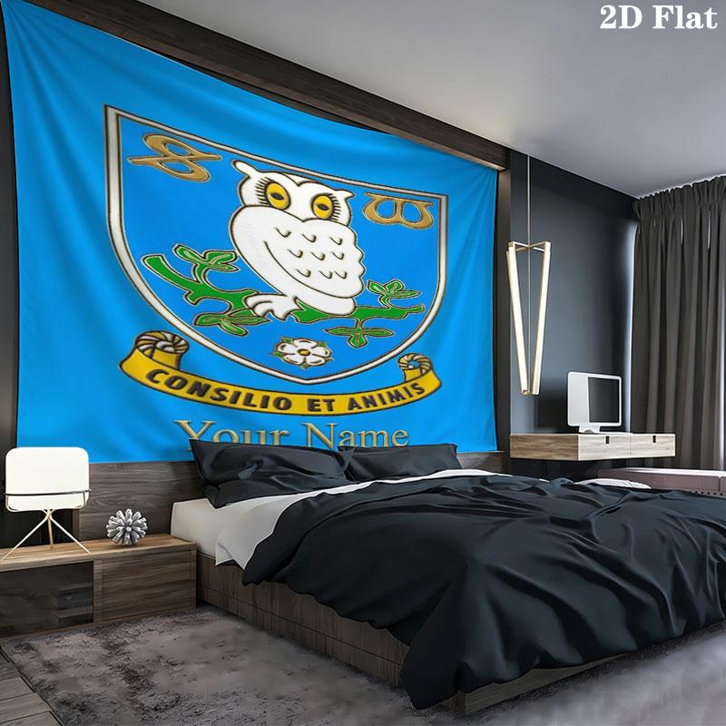 Sheffield Wednesday Football Club Custom Name Wall Tapestry Aesthetic Wall Hanging Printed Fabric Blanket Decorative Tapestries for Bedroom Living Roo