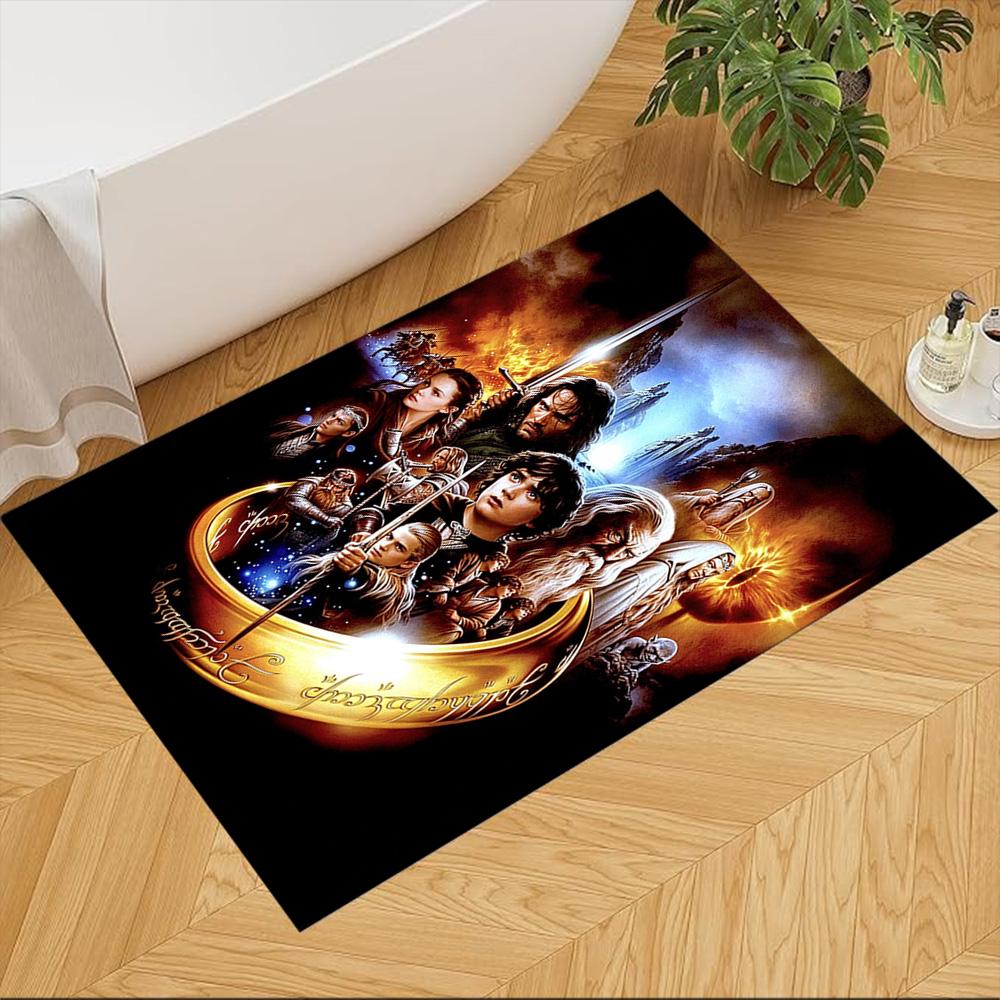 Lord Rings Area Rug Suitable for Entryway Balcony Dormitory Playrooms Anti-slip Rug Anime Office Decor Spiritual Gift