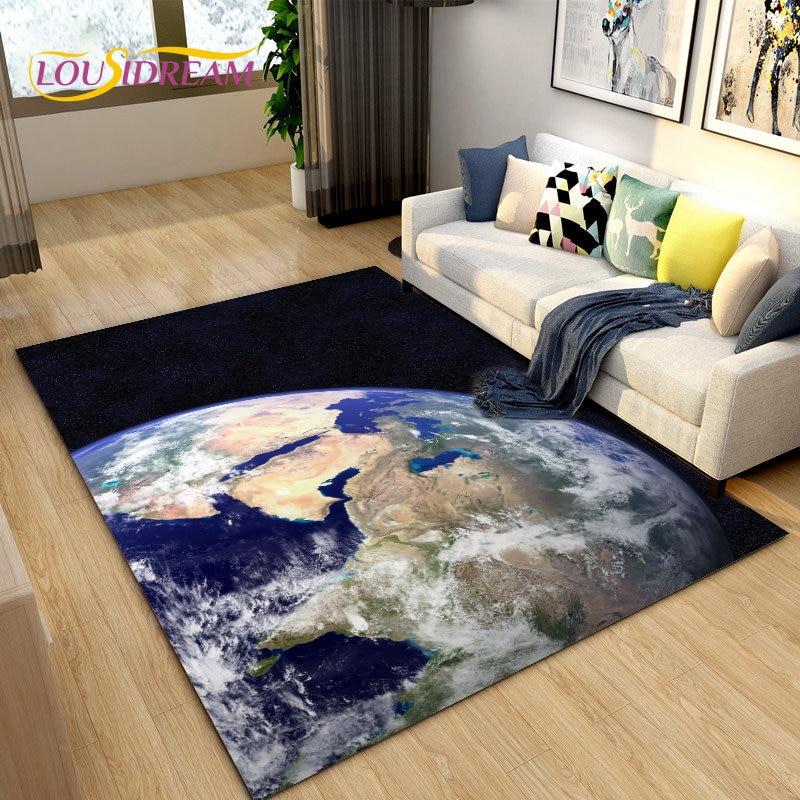 3D Galaxy Space Коврик с фиксированными звездами, Коврик для гостиной, Украшение детской комнаты, Детские игры, Нескользящий напольный коврик