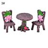2/3Pcs Mini Table Chair DIY Craft Garden Landscape Flowers Plants Decor Ornament