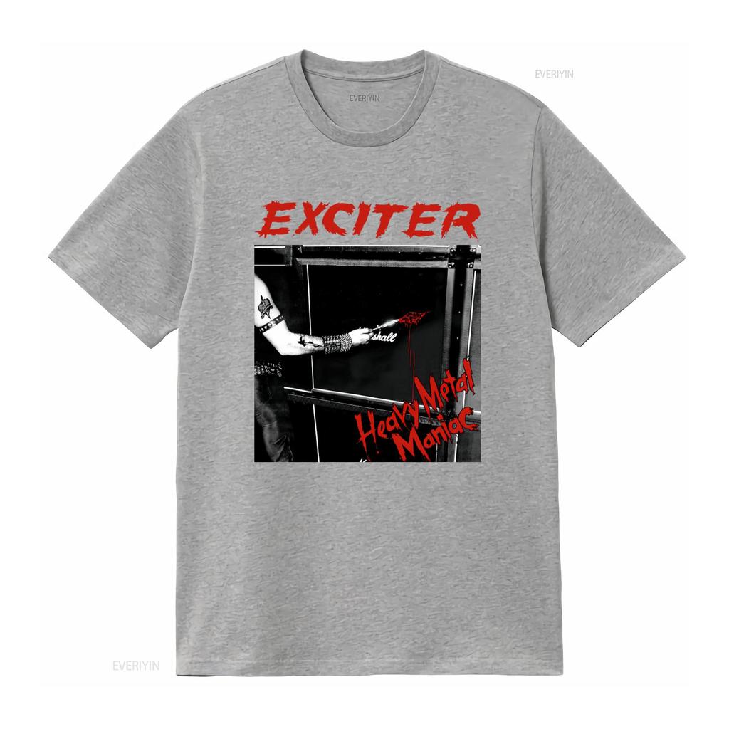 Exciter Heavy Metal Maniac Music T Shirt for Rock Fans vintage Washed fashion Breathable streetwear Stretched graphic Soft