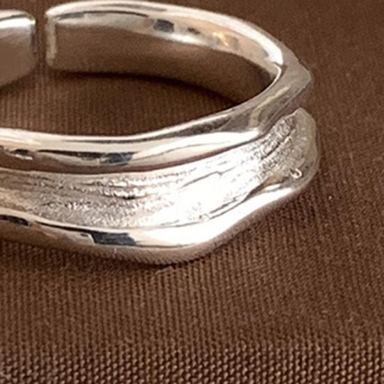 Женское кольцо-открытие, регулируемый размер, серебристый цвет, полированный сплав, текстурированное, ежедневное кольцо на палец для женщин